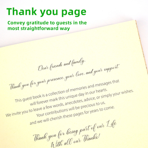 Lujo personalizado oro frustrado cubierta de lino bordado boda <span class=keywords><strong>libro</strong></span> de invitados con caja de papel y pluma - Product Image 5