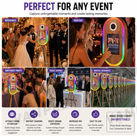 Commerciële houten ovale iPad fotohokje 10.2-13 inch DSLR standaard kiosk voor bruiloft, feest, evenementenverhuur, bedrijf, machine