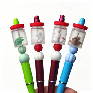 Mini Christmas Wishing Bottle Focal Beads for <b>Pens</b> Transparent Shaker Jar Food Grade BPA Free Silicone Beads <b>Pen</b> Keychain - Product Image 1