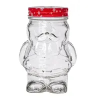 16 Oz Santa Claus Shaped Mason Jar Mugs with Reusable Straw and