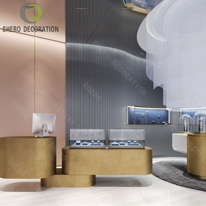 ตู้โชว์เครื่องประดับพร้อมไฟ LED ตู้โชว์นาฬิกาแบบมีกุญแจล็อค ตู้โชว์กระจกสำหรับร้านขายนาฬิกา ดีไซน์สวยงาม - Product Image 5