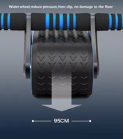 Rodillo para Abdominales con Soporte para Flexiones, Equipo de Ejercicio para Gimnasio en Casa, Entrenamiento Deportivo para Hombres, Entrenamiento de Core