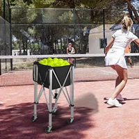 Chariot à balles pliable en aluminium Typti, capacité de 150 balles, panier à balles roulant pour entraînement de padel et tennis, modèle TC04, emballage de 100 pièces