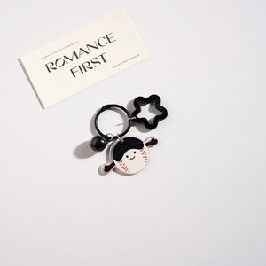 <strong>Cute</strong> Cartoon Sports Keychain Bag Charm with Bell for Badminton Ping Pong Soccer Football Rugby Tennis <strong>Earphone</strong> Bag Gift - Product Image 4