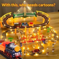 Train électrique à grande vitesse pour enfants, jouet avec piste, échelle 1:5, en plastique, pour garçons de 0 à 24 mois, piles alcalines AA