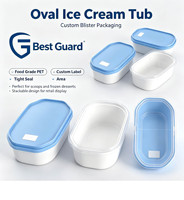 Emballage en blister personnalisé pour crème glacée, conteneur transparent en PET de 1 mm d'épaisseur, emballage en blister recyclable, adapté aux aliments congelés