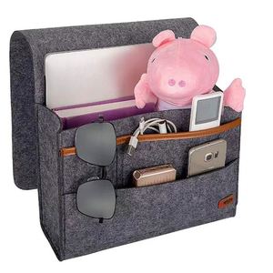 Organisateur de chevet et de canapé en feutre gris foncé pour rangement suspendu, pour une organisation efficace - Product Image 1
