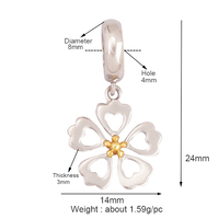 Mode coeur fleur étoile lune tasse voix Tube 18K or breloque, Bracelet boucle d'oreille attachement bijoux composants résultats approvisionnement Q13
