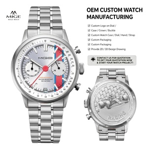 Montre mécanique de course automobile OEM ODM, logo personnalisé, montre automatique pour homme, boîtier en acier inoxydable, saphir lumineux - Product Image 1