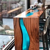 Meuble industriel moderne en bois de noyer massif, Table à manger de Restaurant, 2021
