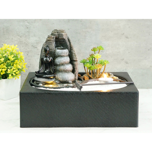 <span class=keywords><strong>Fontaine</strong></span> <span class=keywords><strong>à</strong></span> plusieurs niveaux vintage avec baril et pompe, cascade rustique - Design extérieur marron - Vente flash - Product Image 3