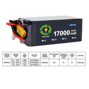סוללת ליפו 17000mah 3c/5c 22.2v/44.4v/51.8v 6s/12s/14s עבור fpv/rc/צילום אווירי/חקלאות/מזל "טים - Product Image 2