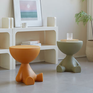 Table basse moderne de luxe en plastique à tête <span class=keywords><strong>plate</strong></span> au design de dessin animé Petite table d'appoint ronde pour la maison ou la salle de sport - Product Image 4