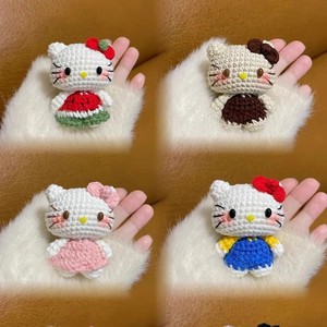 Mèo Mèo Búp Bê Đan Handmade Tự Làm Gói Chất Liệu Keychain Mặt Dây Chuyền Sợi Móc Quà Tặng Cho Người Mới Bắt Đầu - Product Image 6