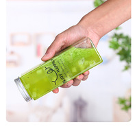 250ml 350ml Bouteilles de jus en plastique vides avec bouchons Récipients de boisson en vrac transparents réutilisables avec couvercles inviolables
