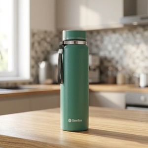 Rang Dong Stainless Steel Vacuum Insulated Water Bottle 1L Double Wall Travel <b>Flask</b> Minimalist Design Green - Product Image 2