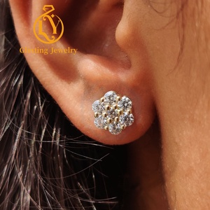 <span class=keywords><strong>Pendientes</strong></span> de Diamantes Cultivados en Laboratorio con Corte Brillante Redondo, Certificados por IGI, Unisex, Oro de 10k, 14k, 18k, Cierre de Rosca - Product Image 3