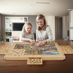 <span class=keywords><strong>Table</strong></span> de puzzle 1500 pièces planche de puzzle en bois avec jambes, planche de puzzle avec 4 tiroirs et couvercle, <span class=keywords><strong>table</strong></span> de puzzle de jambe pliable - Product Image 2