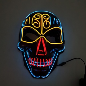 Maschera LED a Tre Colori a Forma di Teschio in PVC, Maschera Integrale Luminosa per Feste di Halloween, <span class=keywords><strong>Horror</strong></span> e Scherzi Spaventosi, Costume per Cosplay - Product Image 4