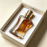 Flacon de parfum vide haut de gamme unique 80 ml en verre avec pompe à sertir et étiquette personnalisée