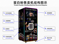 Máquina Expendedora de Bebidas Frías y Proteínas en Polvo con Pantalla Táctil para Gimnasios y Exteriores, Servicio Autoservicio, Fabricación OEM
