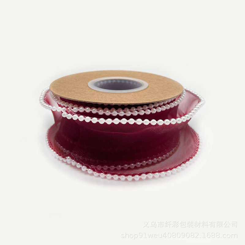 XiangHeng 2022 Factory Direct Sale New Pearl Fishtail Ribbon Wave Yarn Ribbon Flower Shop Gift Baking Wrap Ribbon