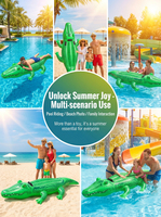 Jouet gonflable en forme de crocodile pour la piscine, radeau de natation en PVC épaissi, pour les activités aquatiques estivales à la plage et aux fêtes de piscine