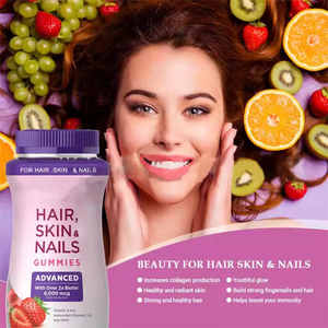 6000mcg <span class=keywords><strong>Biotin</strong></span> <span class=keywords><strong>Hair</strong></span> <span class=keywords><strong>Skin</strong></span> <span class=keywords><strong>Nails</strong></span> Gummies para adultos Suplementos de vitamina C E para un Cabello Hermoso Piel radiante Uñas saludables Candy - Product Image 2