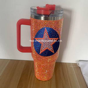 Vaso Personalizado con Tachuelas Brillantes de los Astros de Texas, Vaso de Acero Inoxidable de 40 oz con Asa, Vaso Brillante de los Astros de Houston de 40 oz - Product Image 5