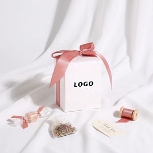 CSMD Chinese Manufacturer <strong>Personal</strong> Logo Accept <strong>Sweets</strong> Packaging Art Paper Material White Wedding Souvenirs Box for Wedding Party - Product Image 1