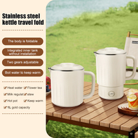 Vente en gros de chauffe-eau de haute qualité bouilloire électrique portable à poignée pliable bouilloire électrique en silicone 1l à commande numérique