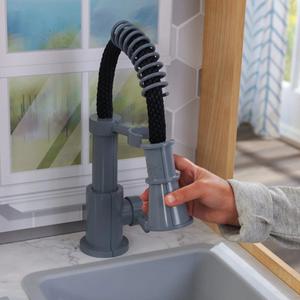 Mini cuisine amusante pour enfants en bas âge, cuisine en bois avec accessoires de téléphone - Product Image 3