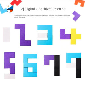 XINCHEN بيع بالجملة للأطفال خشبية دعابة الدماغ الألغاز Tangram كتل روسية ثلاثية الأبعاد بانوراما الخشب لغز الذكاء - Product Image 6