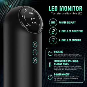 Coupe de masturbation masculine, machine à succion automatique, poussée, chauffage, vagin de poche, stimulateur, jouet sexuel réaliste Chiyuan L-2043 - Product Image 4