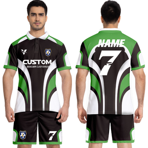 Kaus Jersey sepak bola pria kaus latihan sepak bola hitam tim kustom kaus sepak bola musim panas dengan Logo bordir WO-X2506 - Product Image 2