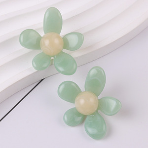 PFT Summer Fresh Five Petals Flower Fruit <strong>Frozen</strong> Color Acrylic Stainless Steel Silver Plated Pendant <strong>Earrings</strong> Simple Fashion - Product Image 4