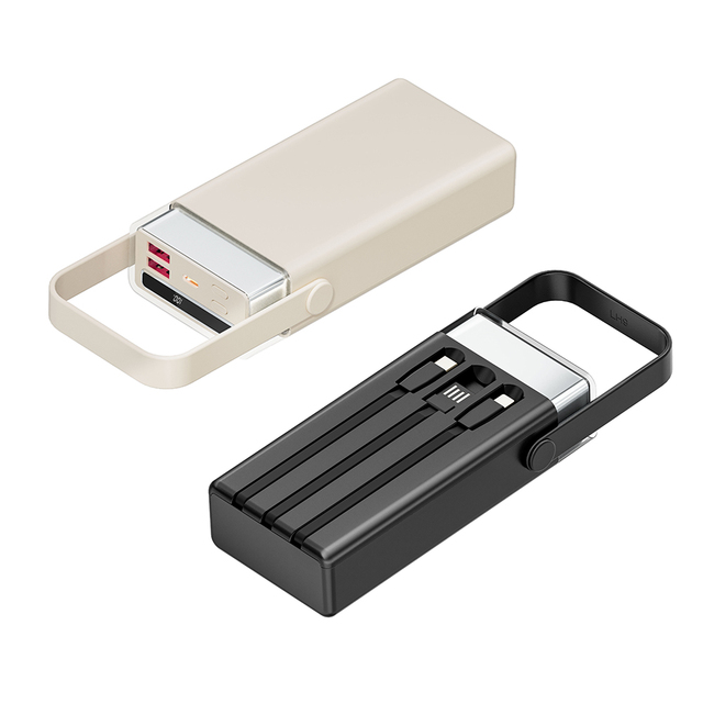 2026 Hot Sale Pd Fast Charging Power Bank, 20000Mah Portable Charger With Built-In Cables & Led Flashlight for Travel