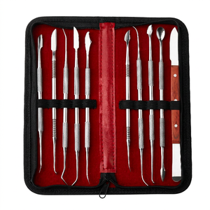 Med Innovation 10 PCS Dental Waxing Instruments Set Manual Power Stainless Steel <b>Wax</b> Carving Tools Surgical Instruments Case - Product Image 1