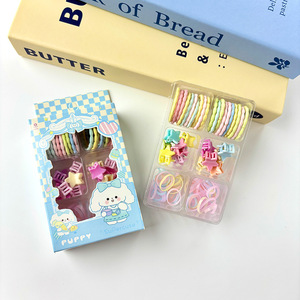 Cute Star Group Six Compartment Box Hair Ties With Bow Cartoon Geometric <b>Candies</b> For Kids Daily Use - Product Image 4