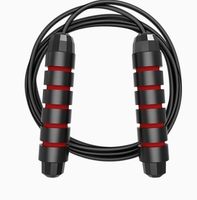 Corde à sauter lestée en acier réglable avec roulements à billes, corde en PU rapide 2,8 m pour usage domestique/salle de sport, fitness unisexe