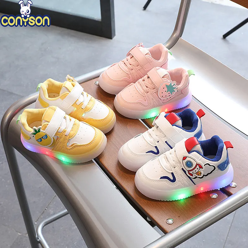 Conyson Led Light Board Schoenen Wandelschoenen Hoge Kwaliteit Antislip Herfst Lente Jongens En Meisjes Mode Cartoon Kids Schoenen