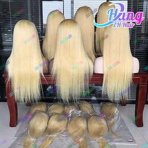 Perruque Hd 613 Lace Front Wig brésilienne vierge bon marché, 40 pouces 613 Full Lace Wig cheveux humains, vente en gros de perruque blonde brésilienne 613 cheveux humains - Product Image 5
