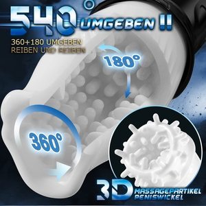 USB-перезаряжаемый автоматический вращающийся вибрирующий мастурбатор для мужчин с глубоким проникновением, прозрачная вращающаяся чашка-мастурбатор, секс-игрушка для мужчин, цвет розовый - Product Image 3