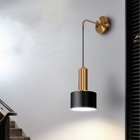 Lámpara de Pared LED de Metal, Simple, de Cuerda Larga, para Decoración de Dormitorios, Hogares y Hoteles