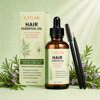 Huile Essentielle Capillaire 60ml, Huile de Romarin Naturelle Pure à Base de Plantes, Huile Nourrissante Végane pour Soins des Cheveux et de la Peau