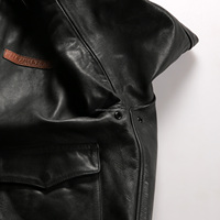 Haute qualité A2 Bomber noir Original écologique peau de vache hommes vestes en cuir véritable