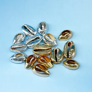 Hot Sale 16-18mm Natural Sea Shell Cowrie Connect Charms Beads KC Golden And Silver Plating For DIY Jewelry Accessories