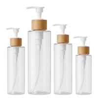 Bouteille de lotion en plastique rigide transparente avec pompe, logo personnalisé, 3oz/4oz/5oz/6oz/8oz, pour shampoing/douche/sérum capillaire