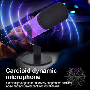 Microphone de studio professionnel dynamique à double usage XLR/USB avec éclairage RGB, adapté aux jeux, à la diffusion en direct et aux commentaires - Product Image 5