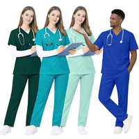 Tissu en polyester et coton pour uniformes médicaux, ensembles de blouses médicales pour hommes et femmes, design unisexe, ensembles d'uniformes d'infirmières